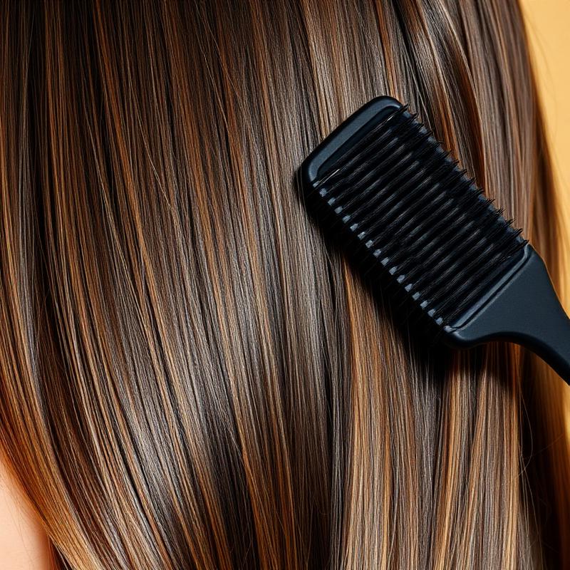Glanzend bruin haar met natuurlijke verzorging