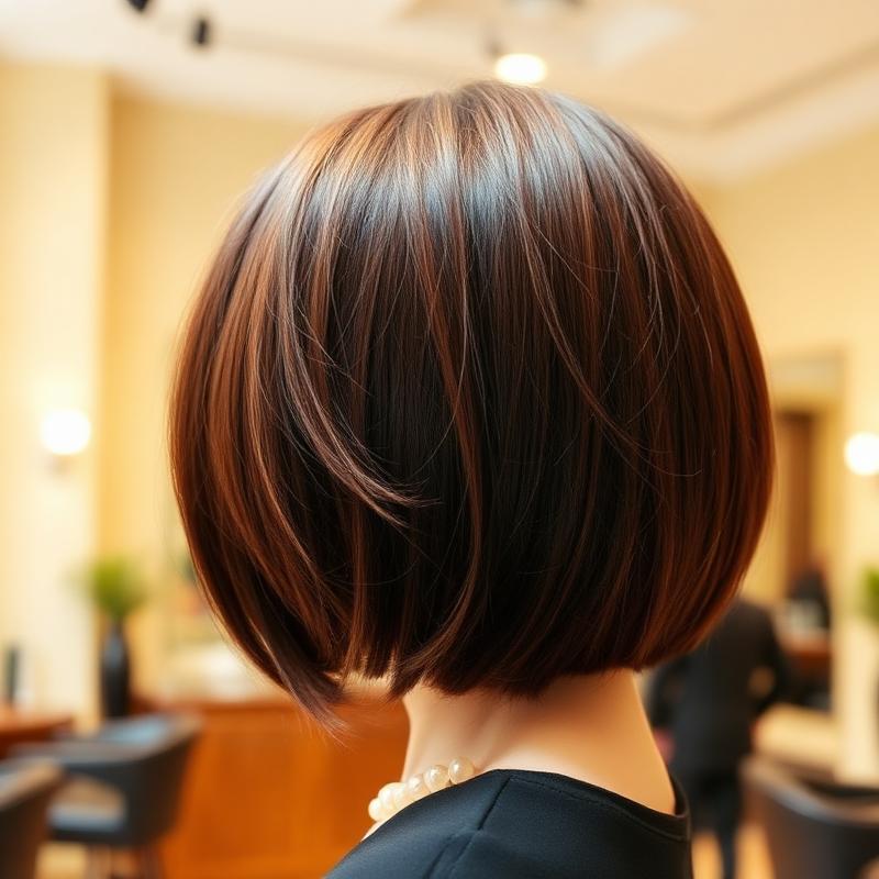 Strakke bob coupe bij bio kapsalon Roots & Care